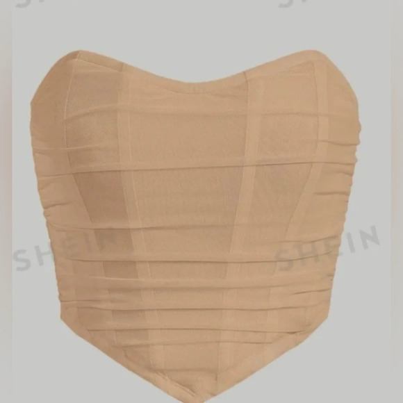 Solid‎ Ruched Bandana Elasticity Vintage Tube Top - Picture 1 of 2